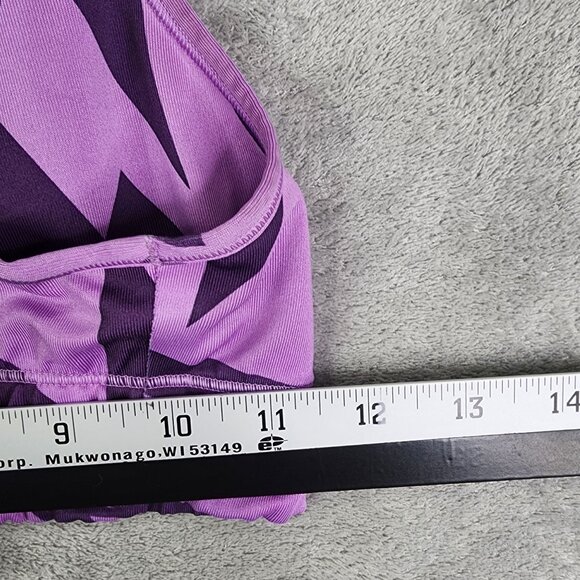 Women's Purple Nike Pro Racerback Sports Bra Zigzag Print Size M - Picture 7 of 9